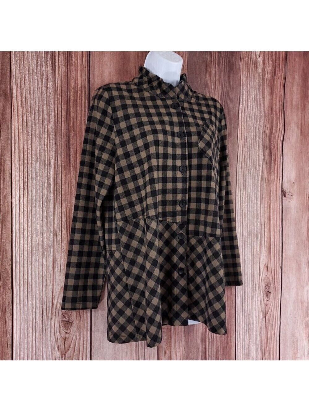 NWT Terra SJ Apparel Womens Size Small Taupe Button Front Shirt Tunic Top $113 - Picture 4 of 13